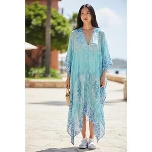 Lotta Stensson 100% Silk PEACE Long Tunic Sheer Dress One Size Resort Wear